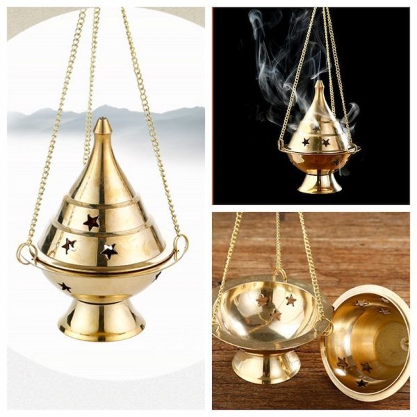 Hanging Indian Antique Brass Incense Burner for Sale