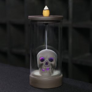 Handmade Ceramic Halloween Yellow Pumpkin Shaped Smoke Backflow Incense Cone Burner | Lulu Incense