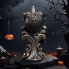 Horrible Skeleton Halloween Resin Backflow Incense Cone Burner Holder