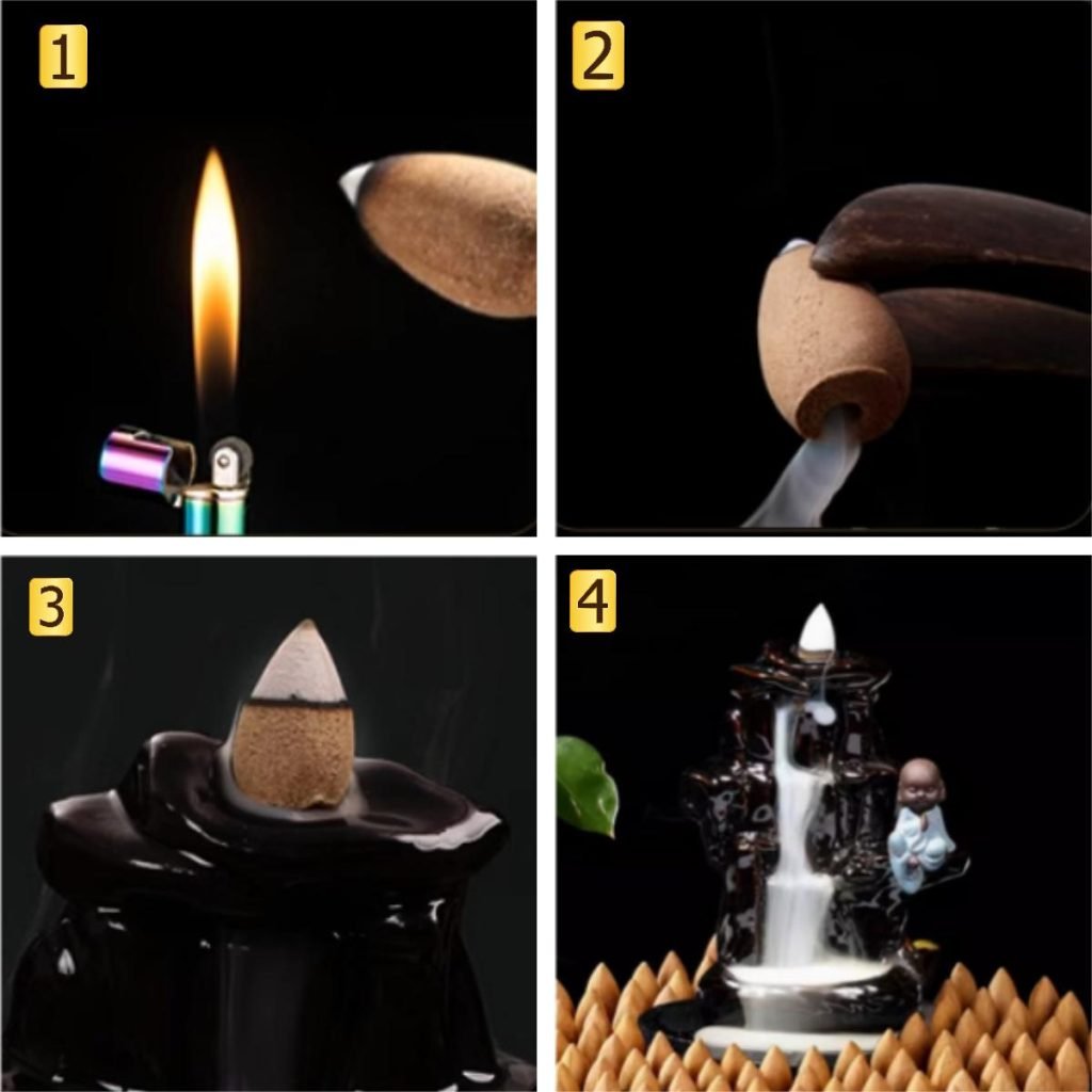 Four basic steps of using backflow incense burners