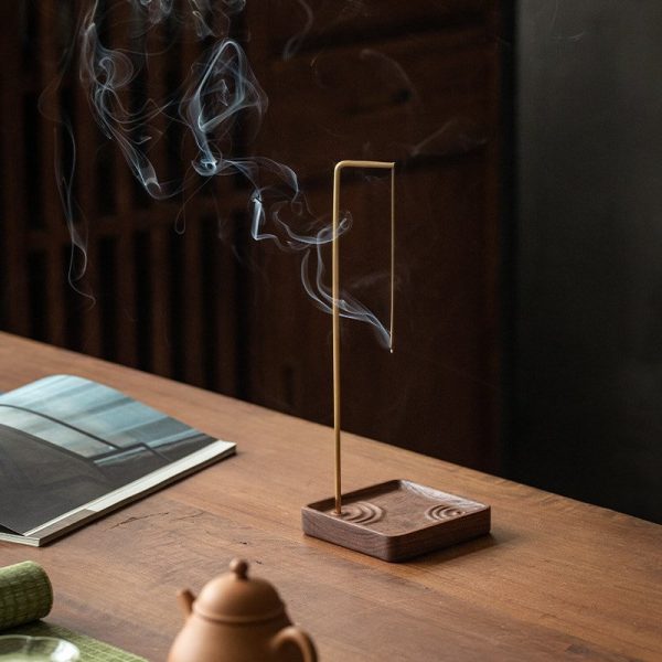 Inverted Black Walnut Wood Incense Burner Stick Holder for Sale | Lulu Incense