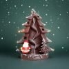 Large Blue and Brown Christmas Tree and Santa Claus Waterfall Backflow Incense Burner Lulu Incense -brown one