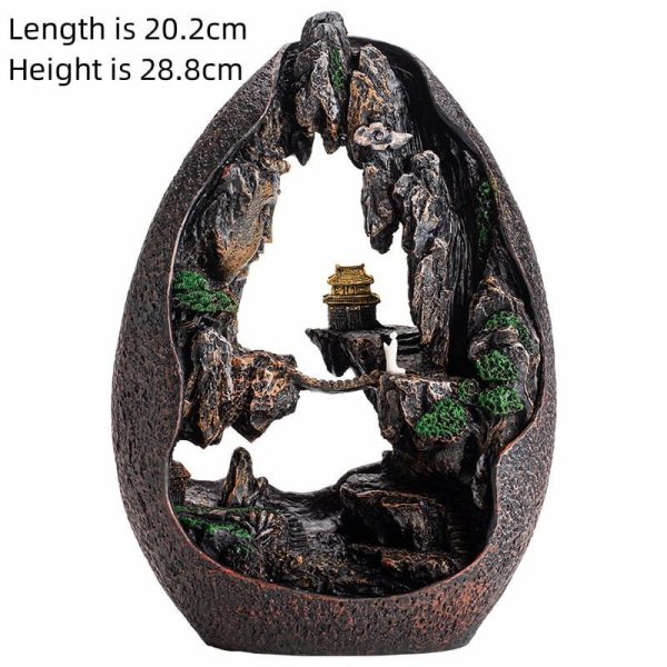 Large Buddha Integrated Unique Chinese Waterfall Backflow Incense Burner | Lulu Incense