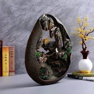 Large Buddha Integrated Unique Chinese Waterfall Backflow Incense Burner