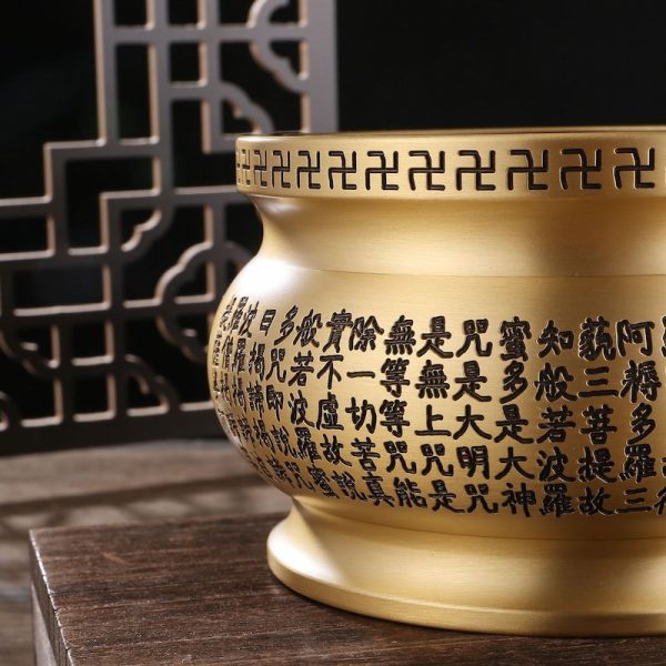 Large Buddha Zen Scriptures Antique Buddha-Like Brass Incense Burner Holder | Lulu Incense