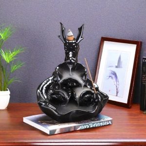 Large Ceramic Black Dragon Smoke Incense Waterfall Burner for Sale