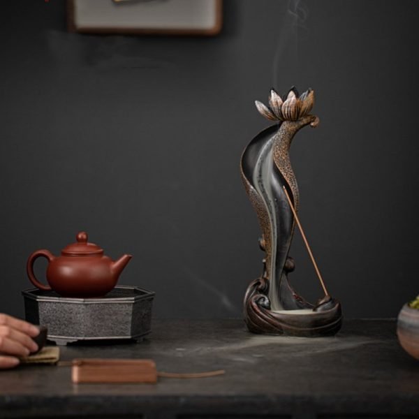 Unique Large Vintage Lotus Smoke Backflow and Waterfall Incense Burner for Sale | Lulu Incense