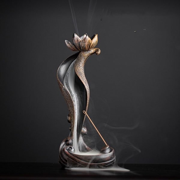Unique Large Vintage Lotus Smoke Backflow and Waterfall Incense Burner for Sale | Lulu Incense