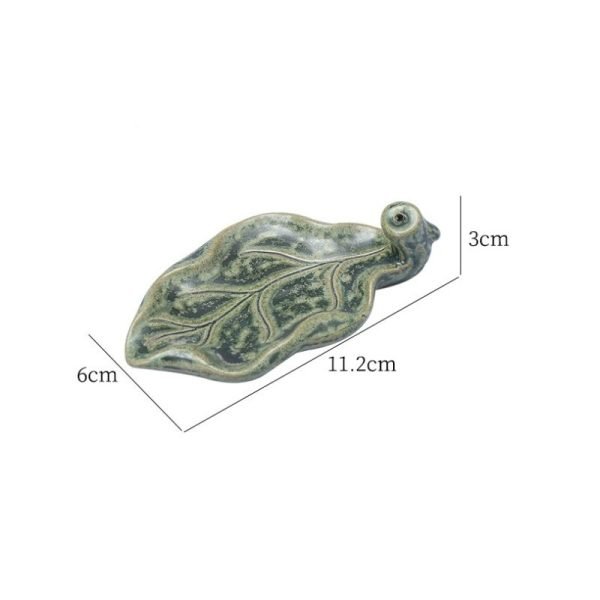 Japanese Style Lotus Leaf-Shaped Ceramic Stick Incense Burner Holder | Lulu Incense