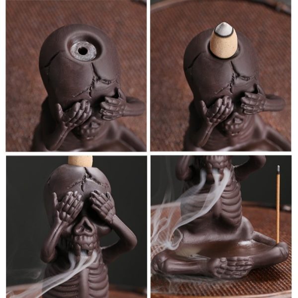 Resin Ghost Pumpkin Shaped Backflow Incense Burner for Halloween Holiday | Lulu Incense