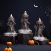 Little Ghost Skeleton Halloween Purple Clay Incense Backflow Holder for Sale
