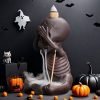 Little Ghost Skeleton Halloween Purple Clay Incense Backflow Holder for Sale- side angle