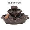 Lotus Leaf-Shaped Vintage Ceramic Chinese Waterfall Backflow Reverse Incense Fountain Burner