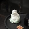 Laughing Seated Maitreya Buddha Incense Stick Burner Holder Indicating Good Luck | Lulu Incense