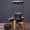 Millstone-Shaped Smoke Backflow and Waterfall Incense Burner with Wooden Stand | Lulu Incense
