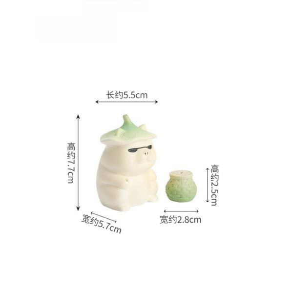 Unique Playful Fat Cat Doing Fishing Ceramic Stick Incense Burner Holder | Lulu Incense