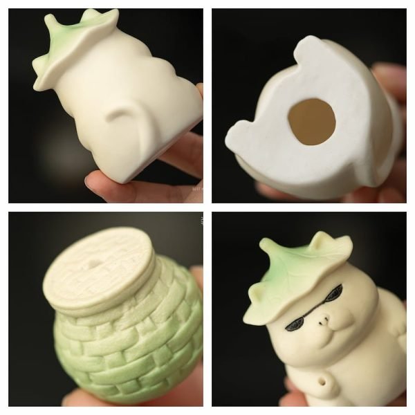 Unique Playful Fat Cat Doing Fishing Ceramic Stick Incense Burner Holder | Lulu Incense