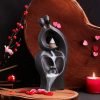 Purple Clay Couple with Finger Ring Valentine's Day Smoking Backflow Waterfall Incense Burner