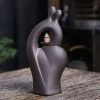 Blue and Brown Heart Shaped Valentine's Day Waterfall Backflow Incense Burning Holder | Lulu Incense