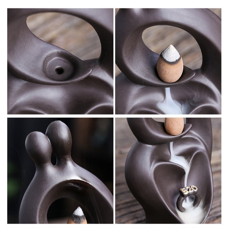 Blue And Brown Heart Shaped Valentine's Day Waterfall Backflow Incense Burning Holder Blue and Brown Heart Shaped Valentine's Day Waterfall Backflow Incense Burning Holder | Lulu Incense