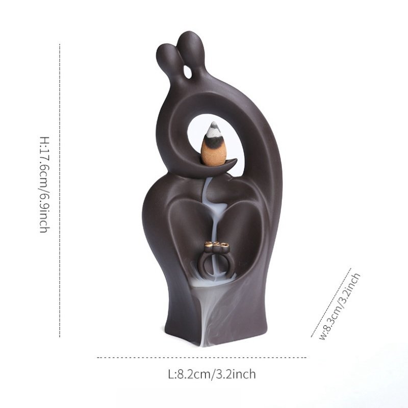 Blue And Brown Heart Shaped Valentine's Day Waterfall Backflow Incense Burning Holder Blue and Brown Heart Shaped Valentine's Day Waterfall Backflow Incense Burning Holder | Lulu Incense