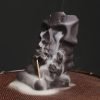 Handmade Ceramic Halloween Yellow Pumpkin Shaped Smoke Backflow Incense Cone Burner | Lulu Incense