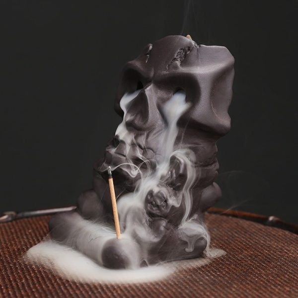Handmade Ceramic Halloween Yellow Pumpkin Shaped Smoke Backflow Incense Cone Burner | Lulu Incense