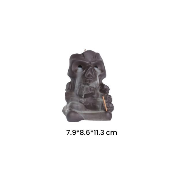 Handmade Ceramic Halloween Yellow Pumpkin Shaped Smoke Backflow Incense Cone Burner | Lulu Incense