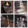 Handmade Ceramic Halloween Yellow Pumpkin Shaped Smoke Backflow Incense Cone Burner | Lulu Incense