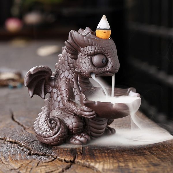 Quirky Dinosaur Dragon Ceramic Waterfall Backflow Incense Burner | Lulu Incense