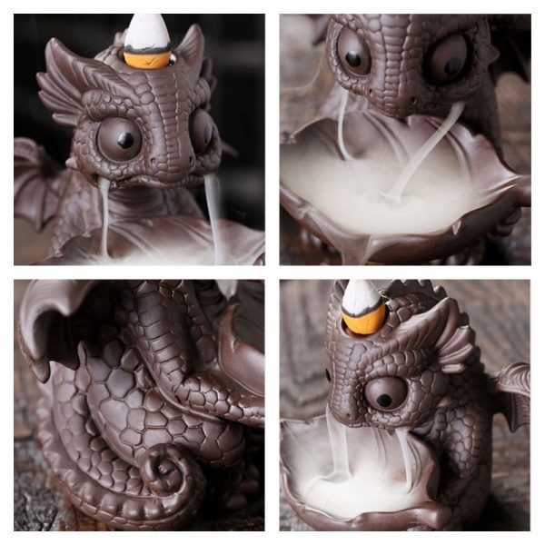 Quirky Dinosaur Dragon Ceramic Waterfall Backflow Incense Burner | Lulu Incense