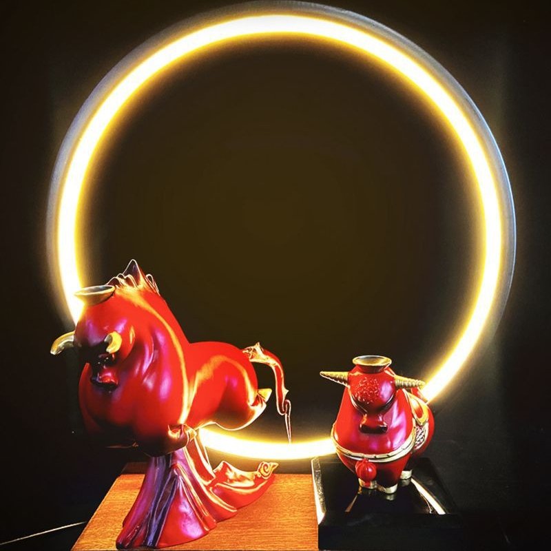 Red Cow Resin Backflow Scent Incense Burner With Electric Led Lighting Red Cow Resin Backflow Scent Incense Burner with Electric LED Lighting | Lulu Incense