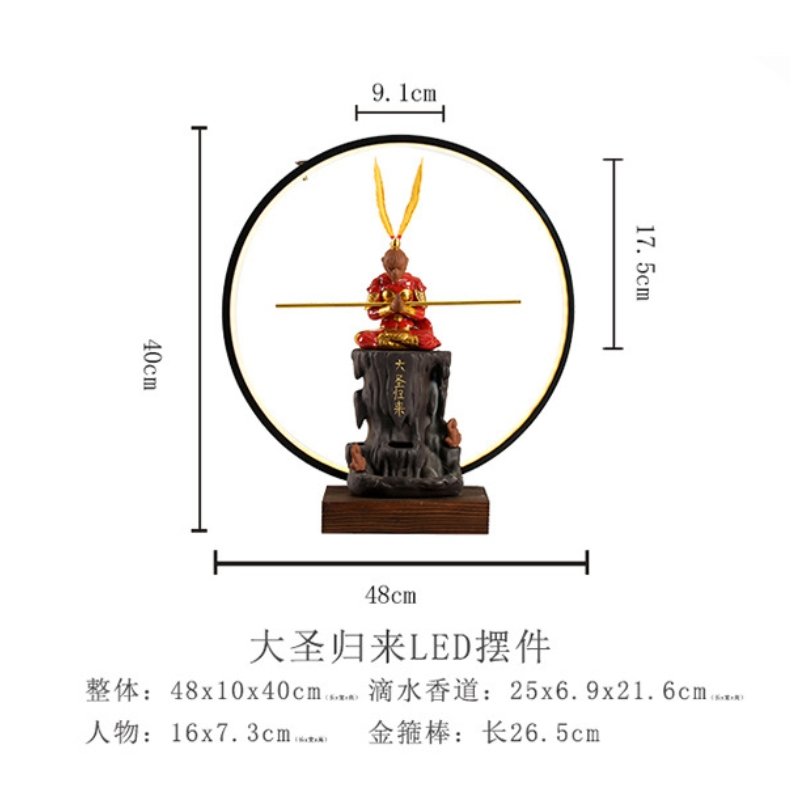 Red Monkey King Purple Clay And Wooden Foundation Incense Waterfall Burner With Led Light Red Monkey King Purple Clay and Wooden Foundation Incense Waterfall Burner with LED Light | Lulu Incense