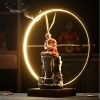 Red Monkey King Purple Clay and Wooden Foundation Incense Waterfall Burner with LED Light | Lulu Incense