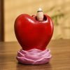 Blue Ceramic Hugging Couple Heart Waterfall Backflow Incense Burner for Valentine's Day
