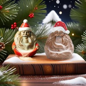 Red and Brown Ceramic Santa Claus Incense Burner Holder Christmas