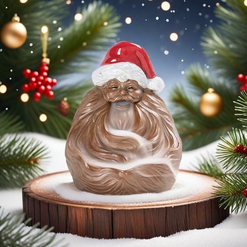 Red and Brown Ceramic Santa Claus Incense Burner Holder Christmas-brown one Red and Brown Ceramic Santa Claus Incense Burner Holder Christmas-brown one