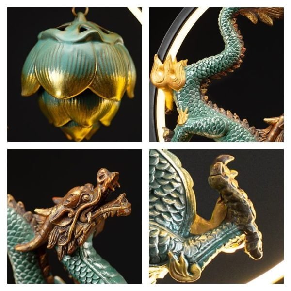Elegant Purple Clay Dragon Play with Pearl Backflow Incense Holder