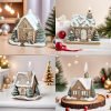 Resin Christmas Winter Snow Gingerbread House Smoking Chimney Log Cabin Incense Burner