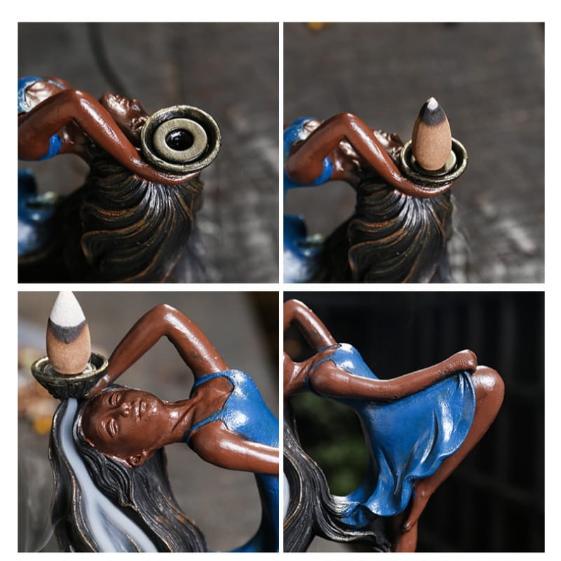 Blue and Brown Heart Shaped Valentine's Day Waterfall Backflow Incense Burning Holder Blue and Brown Heart Shaped Valentine's Day Waterfall Backflow Incense Burning Holder