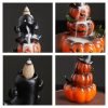 Resin Ghost Pumpkin Shaped Backflow Incense Burner for Halloween Holiday | Lulu Incense