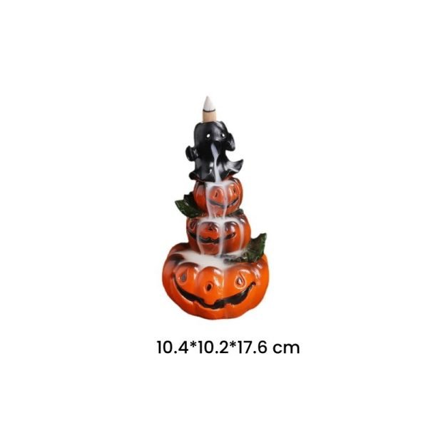 Resin Ghost Pumpkin Shaped Backflow Incense Burner for Halloween Holiday | Lulu Incense
