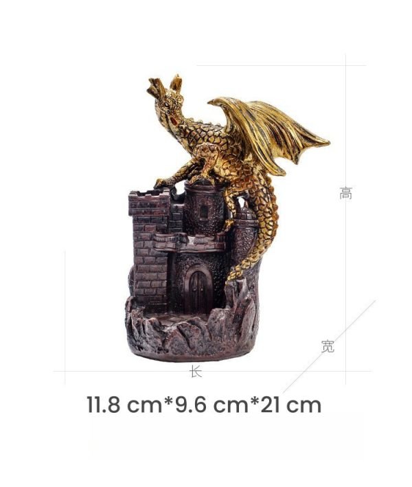 Vintage Purple Clay Dragon Castle Backflow Waterfall Incense Burning Holder | Lulu Incense