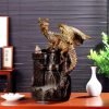 Resin Golden Dragon Castle Waterfall Backflow Smoking Incense Burner