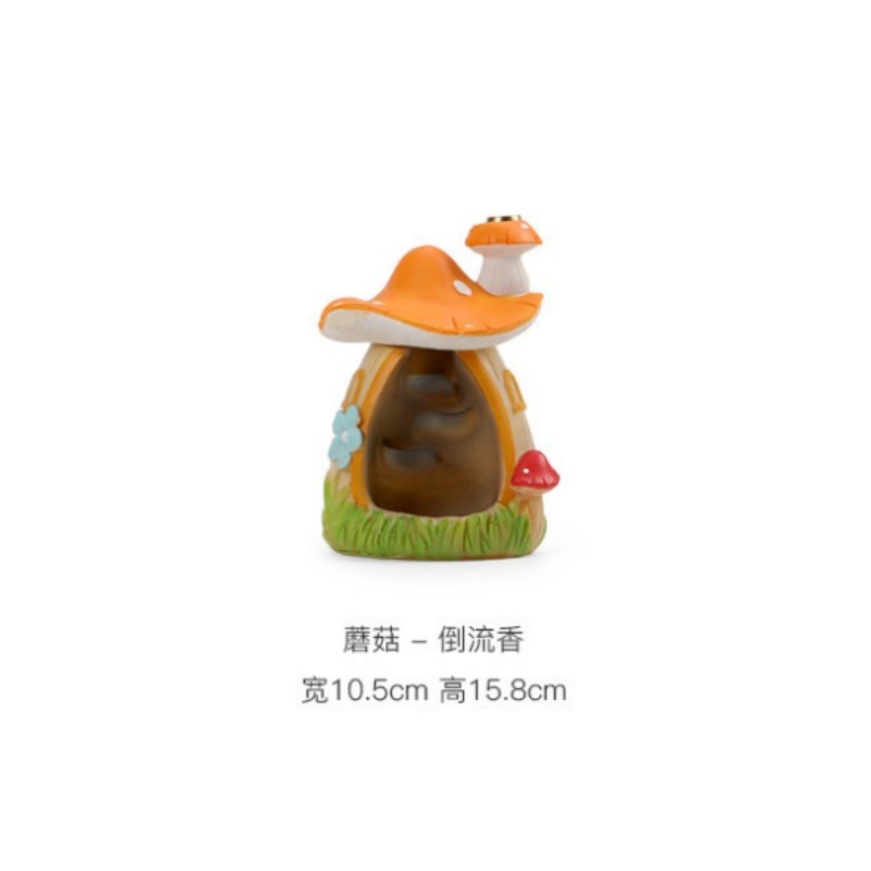 Resin Green And Yellow Mushroom House Led Christmas Incense Burning Holder Resin Green and Yellow Mushroom House LED Christmas Incense Burning Holder | Lulu Incense