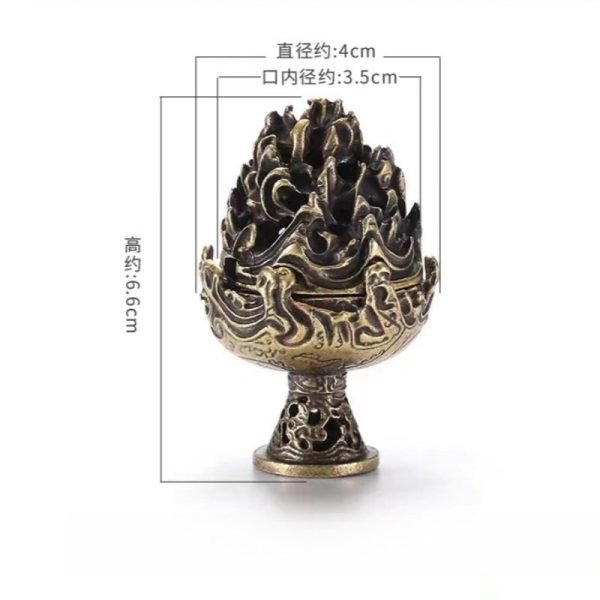 Small Alloy Mountain Carved Tree Cone Incense Burner Holder for Sale | Lulu Incense