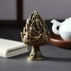 Small Alloy Mountain Carved Tree Cone Incense Burner Holder for Sale