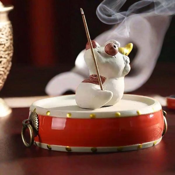 Small Cute Hand Painted Dragon Ceramic Incense Holder for Sticks
