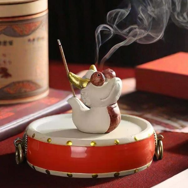 Small Cute Hand Painted Dragon Ceramic Incense Holder for Sticks