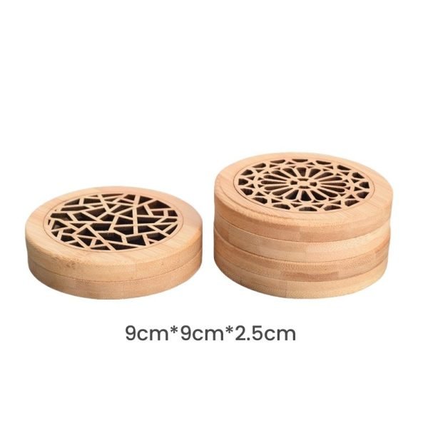 Small Hollowed Bamboo Round Handmade Wood Box Cone Incense Burner | Lulu Incense